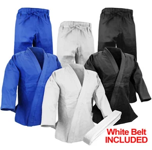 Juego de uniformes de judo gi kimono tejido simple y doble corte estándar olímpico con cinturón - Imagen 1 de 11