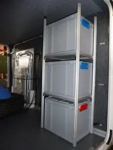Alu Regal für Wohnmobil Heckgarage Garage incl. Boxen; Systemregal; Regalsystem - Bild 1 von 12