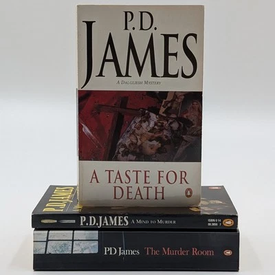 P.D. James Dalgliesh Mystery 3 Book Set – A Taste for Death Murder Crime Lot - Image 1 of 4