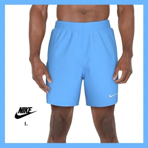 Nuovo con etichette - Costume da bagno Nike uomo logo Swoosh tasche laterali, blu università taglia L $50 - Foto 1 di 6