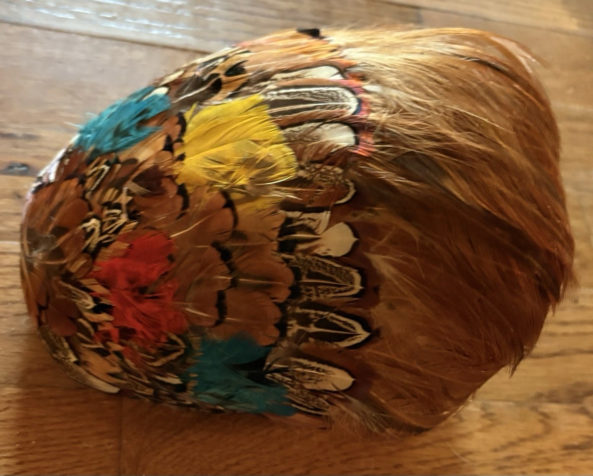 Pheasant Feather Hat Skull Cap, Vintage, EUC | eBay display picture 1