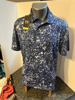 Camisa Polo Under Armour Para Hombre Playoff Marina Azul Marino Estampado Densidad M Mezcla de Poliéster Nueva con Etiquetas Foto 1 de 4