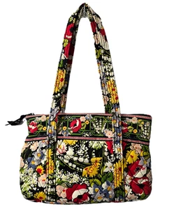 Vera Bradley Poppy Fields Purse Shoulder Tote Bag Quilted Floral POCKETS Zipper - Picture 1 of 8