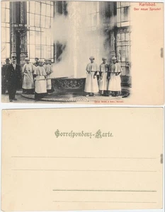 Karlsbad Karlovy Vary Männer und Frauen am Neuen Sprudel 1900 - Picture 1 of 3
