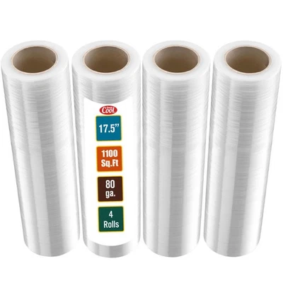 Stretch Wrap Industrial Strength 4 Pack 18 1100 SqFt 80 Gauge Extra Thick (20 - Image 1 of 4