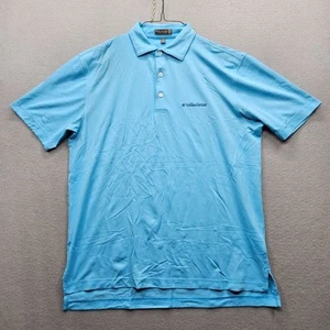 Peter Millar Men's Size Medium Light Blue Short Sleeve Polo Shirt Summer Comfort - Picture 1 of 10