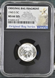 1945 S Jefferson Nickel NGC MS-66 5FS Original Bag Series Relic Label 3015 - Picture 1 of 2