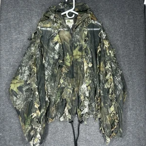 Underbrush Mossy Oak Ghillie Jacket Mens 2X / 3X 3D Leaf Camo full zip hood - Picture 1 of 11