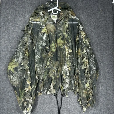 Underbrush Mossy Oak Ghillie Jacket Mens 2X / 3X 3D Leaf Camo full zip hood - Image 1 of 4