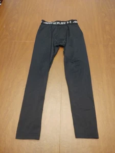 Under Armour printed logo legging Youth Medium Black ColdGear Pants GUC - Picture 1 of 10