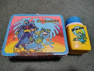 1976 Hanna Barbara Dynomutt Metall Thermoskanne Brotdose mit Thermoskanne  - Bild 1 von 23