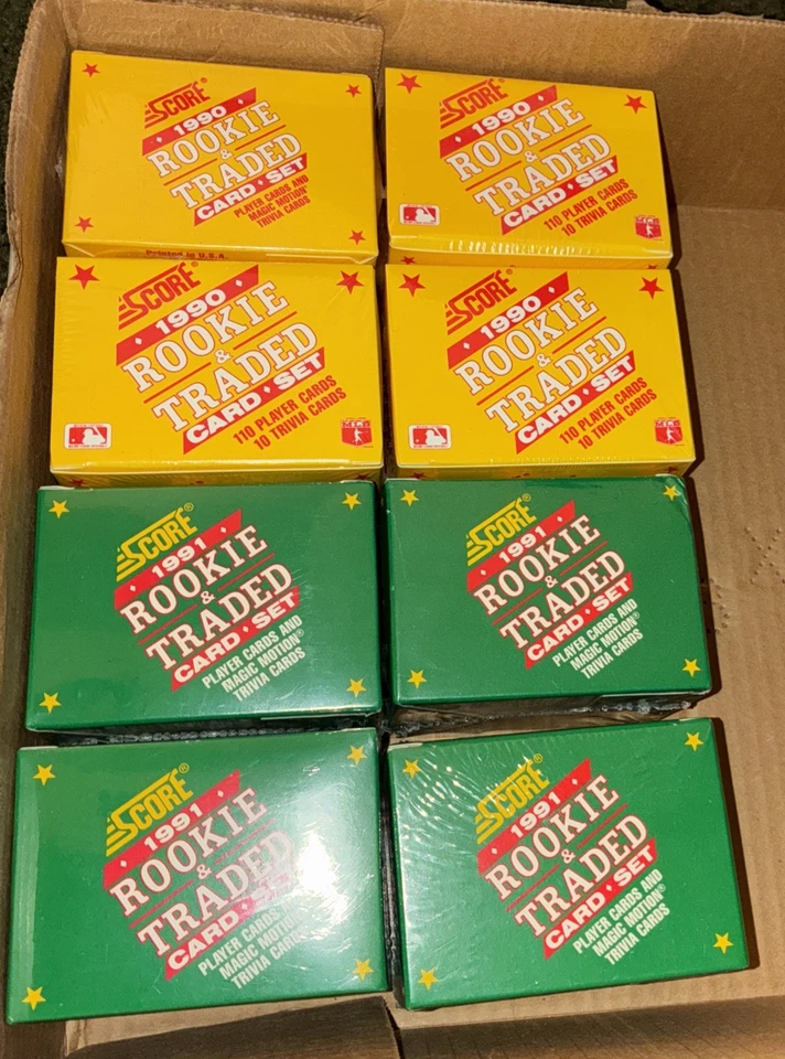 1990 & 1991 SCORE ROOKIE & TRADED Baseball Complete Factory Sealed (4) of Each. - Image 1 of 1