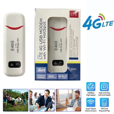 150Mbps Unlocked 4G LTE Mobiles Breitband WiFi Wireless Tragbarer Router Hotspot - Bild 1 von 4