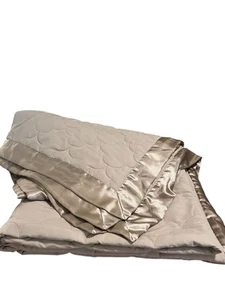Linen Source Quilted Cover Queen Size Mauve/ Tan Cover Bedspread 96”x88” Vintage - Picture 1 of 5