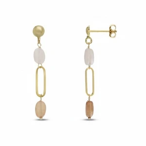 Orecchini Pendenti con Pietre Cipria Mix, in Oro Giallo 18k - Imagen 1 de 2