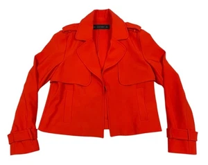 Blazer ZARA BASIC Recortado 3/4 Trench Jacket Coral Naranja Talla M - Imagen 1 de 15
