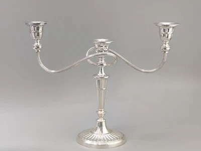 Antiguo candelabro de 3 brazos Queen Ann plateado viners of Sheffield Foto 1 de 4