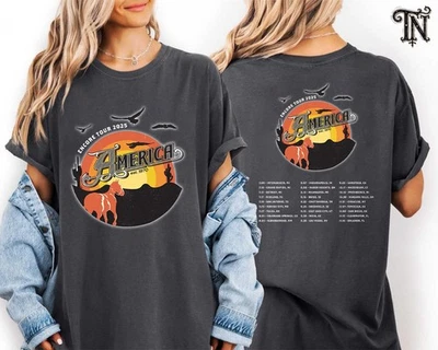 Vintage America Band Encore Tour 2025 Dates Gif For Fan Tour Inspired T-Shirt - Image 1 of 4
