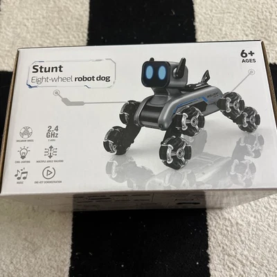 RC Stunt Dog Toy 8-Wheel Intelligent Robot with Sensor, Lights Remote Control - Image 1 of 4