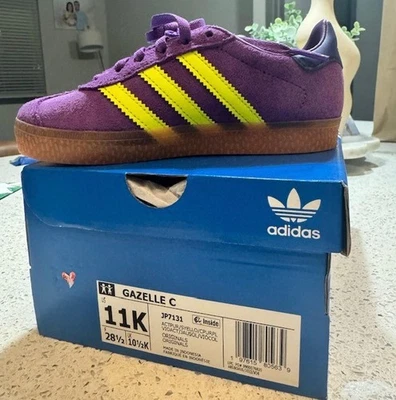 Adidas Gazelle C JP7131 Purple Yellow Kids’ US 11K - Image 1 of 4