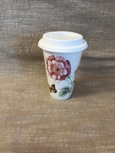 Lenox Butterfly Meadow Travel Coffee Cup Mug With Silicone Lid - Picture 1 of 4