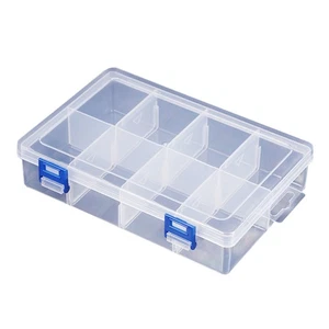 8 Grids Plastic Storage Box Screw Electronic Component Transparent Organizer*A - Photo 1/11