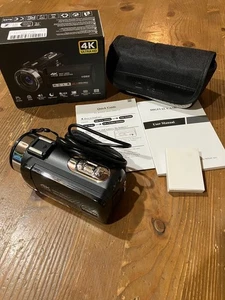 4K Video Camera with Night Vision 16x Zoom Battery Charger Carry Case Used - Picture 1 of 5
