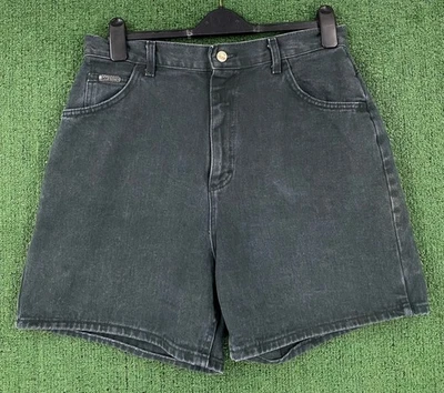 Pantalones Cortos de Jean de Colección Años 90 Lee Remachazados Negros Desteñidos para Mujer Talla 31” Cintura Hechos en EE. UU. Foto 1 de 4