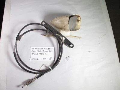 Espejo remoto deportivo lateral derecho 74 Mercury Montego OEM con cable D4GB-17713-A Foto 1 de 4