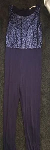 H&M Navy Sequin Jumpsuit Size AU 14 - Picture 1 of 4