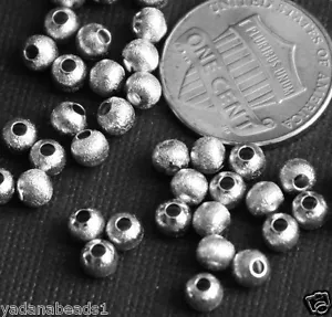 100 Antike Silber Runde Pinsel Perlen 4mm - Bild 1 von 1