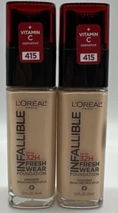 2PK L'oreal Infallible Fresh Wear Foundation ~ 1 FL OZ ~ 415 Rose Ivory ~ NEW - Picture 1 of 2