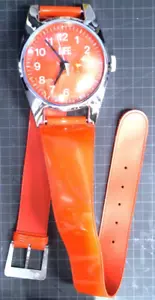 Vintage Think Big Armbanduhr Wanduhr 39" rot "LIFE" Magazin Werbeartikel - Bild 1 von 5