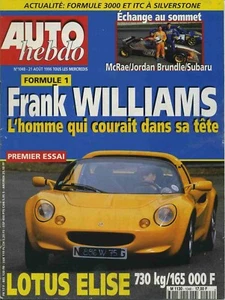 AUTO HEBDO n°1048 21/08/1996 LOTUS ELISE OPEL VECTRA V6 2.5 ITC-F3000 SILVERSTON - Imagen 1 de 1