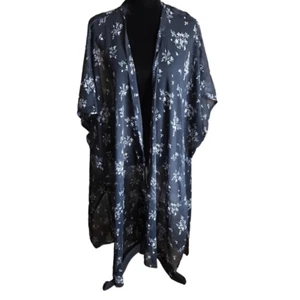 Lauren Conrad One Size semi sheer black floral duster jacket open front New (WP) - Bild 1 von 6