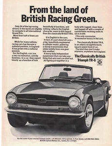 Triumph TR-6 Racing Car British 1971 Vintage Magazine Print Ad England Sport Car - Picture 1 of 1