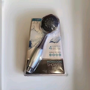 Bath Bliss 4 belebende Strahlmodi Monsun Duschkopf & Halterung Neu - Bild 1 von 3