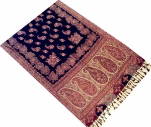 Suave Sedoso Reversible Paisley Pashmina Chal Envoltura Bufanda Estola con Flecos 80"x30" - Imagen 1 de 6