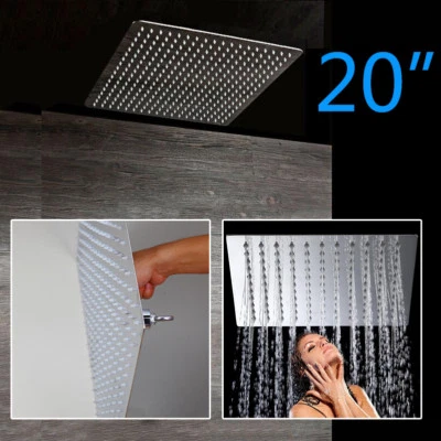 20inch Large Stainless Steel Square Rainfall Shower Head Ceiling Mounted faucet - Image 1 of 4