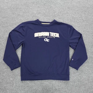 Yellow Jackets Sweater Mens Large Blue Spell Out Logo Georgia Tech Buzz NCAA - Picture 1 of 19