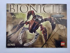 LEGO Bionicle (8745) ~ MANUAL DE INSTRUCCIONES Solo Libro ~ Visorak Roporak - Imagen 1 de 1