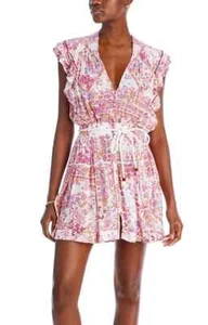 Poupette St. Barth L36346 Multi Bice Floral Print Mini Dress Size L - Picture 1 of 6