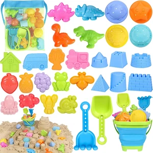 Strandspielzeug Dinosaurier Sandkasten Spielzeug Set für Kinder mit faltbarem Eimer Schaufeln Tasche - Bild 1 von 10