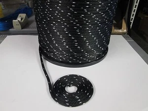 ANCHOR ROPE,DOCK LINE,Rigging 3/8" x 150' BLACK USA POLYESTER 3000LB DIRT CHEAP! - Picture 1 of 1