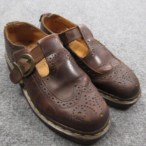De colección Dr Martens Mujer 5 Marrón Hecho en Inglaterra Mary Janes Hebilla Correa Punta de Ala - Imagen 1 de 18