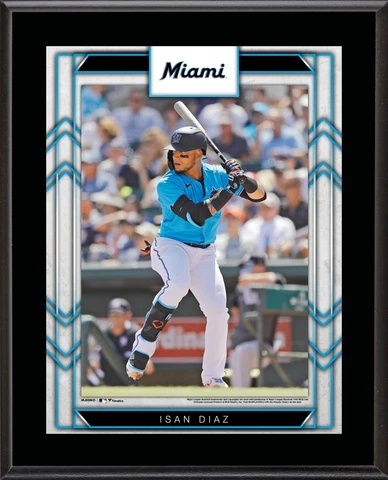 Isan Diaz Miami Marlins 10.5" x 13" Sublimated Player Plaque Cover
