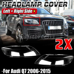 Pair Headlight Headlamp Lens Cover Lampshade For Audi Q7 2006-2015 4L0941029/30 - Picture 1 of 11