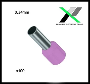 Cable Ferrules 0.34mm2 x 100 pack, Bootlace, Pin Crimps, Wire Sleeves - Picture 1 of 4