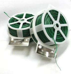 Lot Two 328FT 100M Kitchen Bag Gardening Plant Twist Tie Wire Roll W/Wire Cutter - Picture 1 of 3
