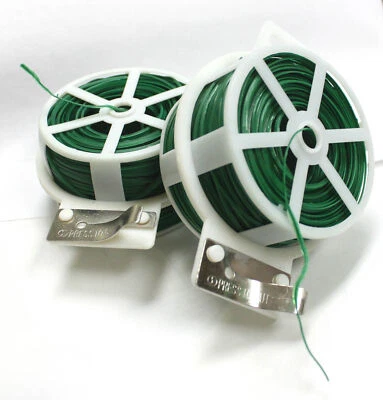 Lot Two 328FT 100M Kitchen Bag Gardening Plant Twist Tie Wire Roll W/Wire Cutter - Image 1 of 3